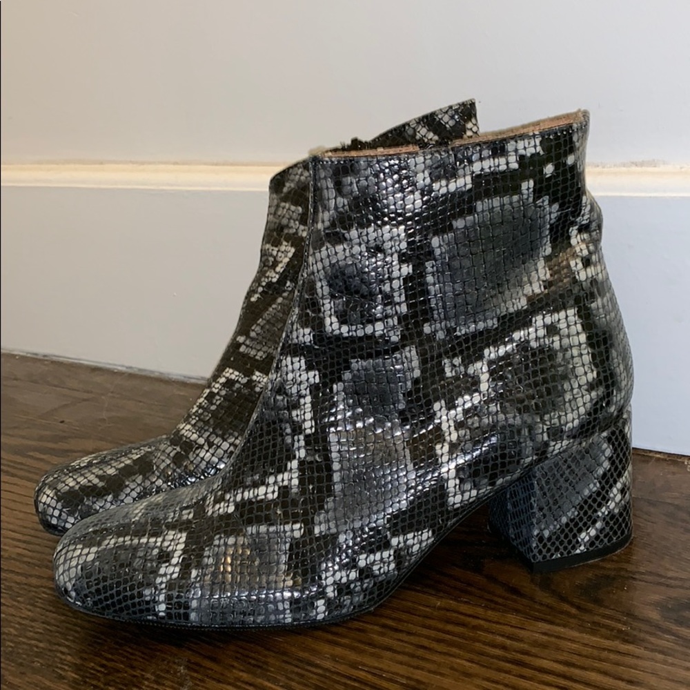 Sixtyseven Black Snakeskin booties